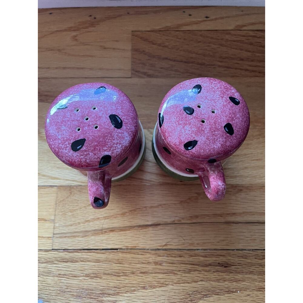 Vintage Watermelon Salt And Pepper Shakers Handpainted Large - Picture 2 of 4